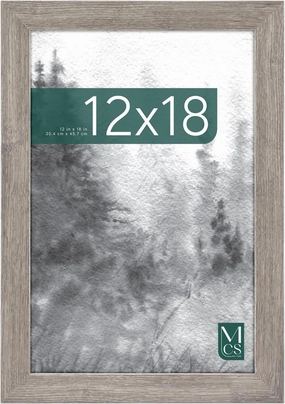 MCS Museum Poster Frame 12x18 Barnwood, Vertical & Horizontal Wall Hanging Large Picture Frame for Photos, Posters & Art Prints (1-Pack)
