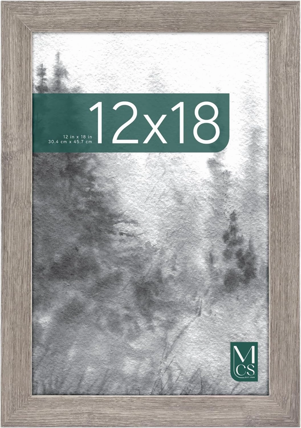 MCS Museum Poster Frame 12x18 Barnwood, Vertical & Horizontal Wall Hanging Large Picture Frame for Photos, Posters & Art Prints (1-Pack)