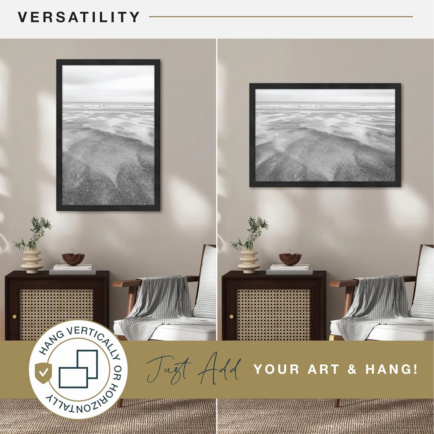MCS Museum Poster Frame 20x28 Onyx, Vertical & Horizontal Wall Hanging Large Picture Frame for Photos, Posters & Art Prints (1-Pack)