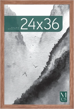 MCS Museum Poster Frame 24x36 Medium Oak, Vertical & Horizontal Wall Hanging Large Picture Frame for Photos, Posters & Art Prints (1-Pack)