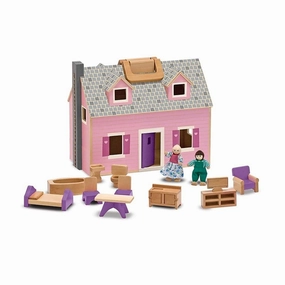 Melissa & Doug Fold And Go Wooden Doll House
