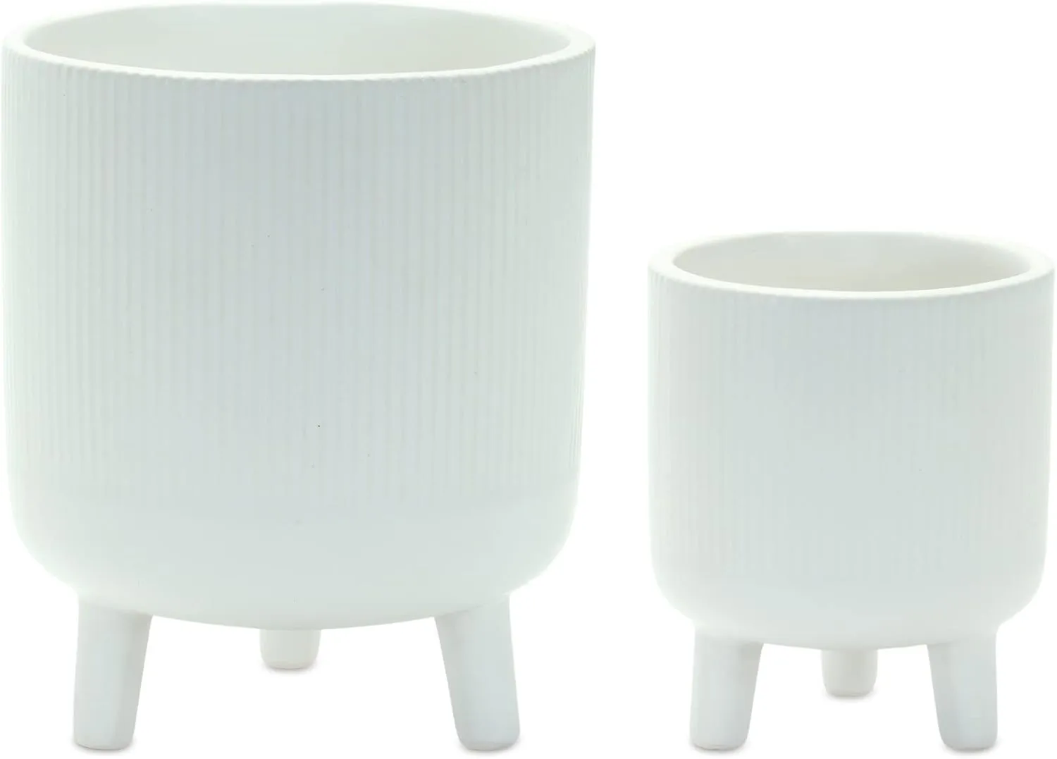 Melrose Pot with Legs, Flowerpot Container, Decorative Tabletop Set of 2, Dolomite