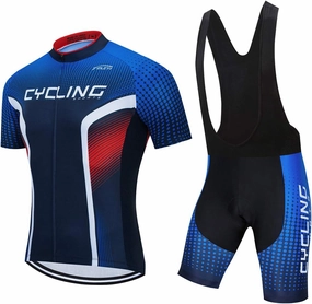 Men's Cycling Jersey Set, Summer Mountain Bike Clothing Short Sleeved Riding Jerseys