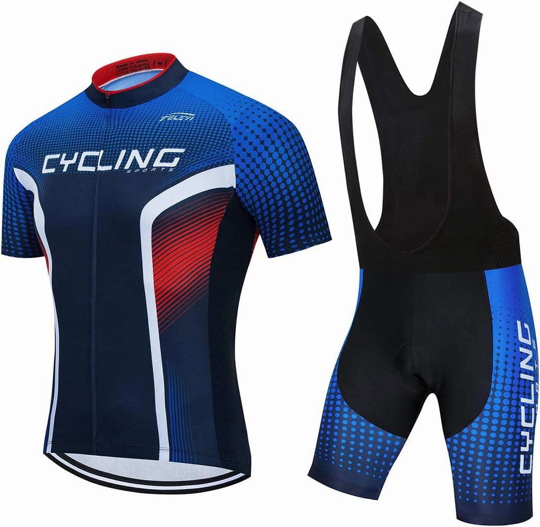 Men's Cycling Jersey Set, Summer Mountain Bike Clothing Short Sleeved Riding Jerseys