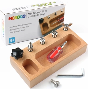MEROCO Montessori Toddler Screwdriver Toy Set, Montessori Toys for 3  Year Old Play Real Kids Tools Set for Boys Age 3, Fine Motor Skills Toys 2 3 4 Year Old