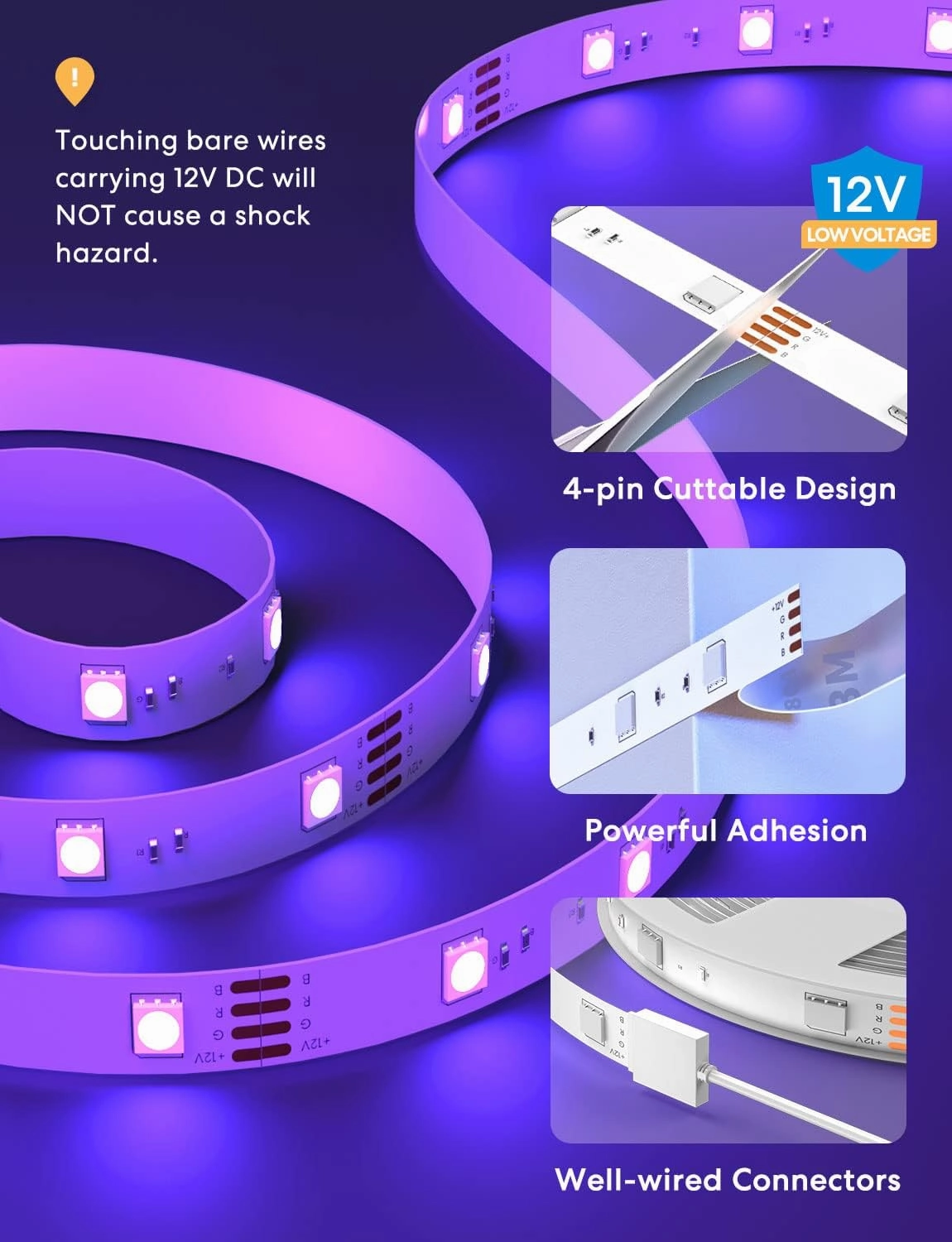 meross Smart LED Strip Lights, 16.4ft WiFi Strip Work with Apple HomeKit, Alexa, Google Home, and SmartThings, 16 Million Colors with App Control and RGB LED Lights for Bedroom, Living Room, Kitchen