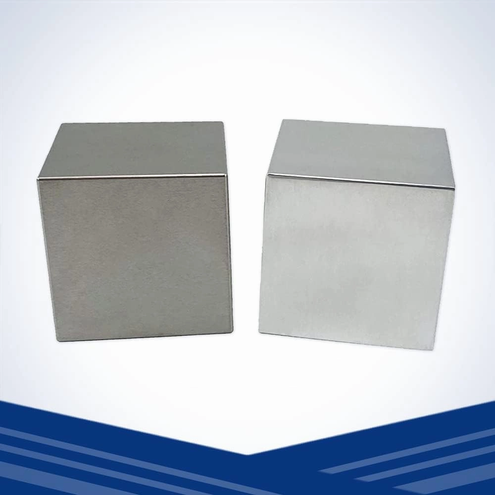 Midwest Tungsten Service Tungsten & Aluminum Cube Set - 2.5" x 2.5" x 2.5" (2 Pieces, 1 Set, Silver, Industrial/Modern Style, Desk Ornaments)