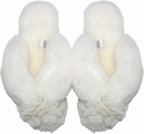 Millffy Fashion Sheepskin Women's Slippers Fluffy Leopard Thong Slippers Home Slippers Bedroom Shoes Slides