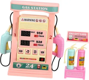 Miniature Gas Station Set for Educational Simulation Playset with Realistic Design Interactive Pump Feature Safe Material Engaging Learning Tool for Role Play