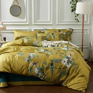 mixinni Vibrant Colored Comforter Twin XL Size Bed Floral Printed Comforter Set Flower Birds Bedding Comforter with 2 Pillowcases for All Season-Twin XL Size