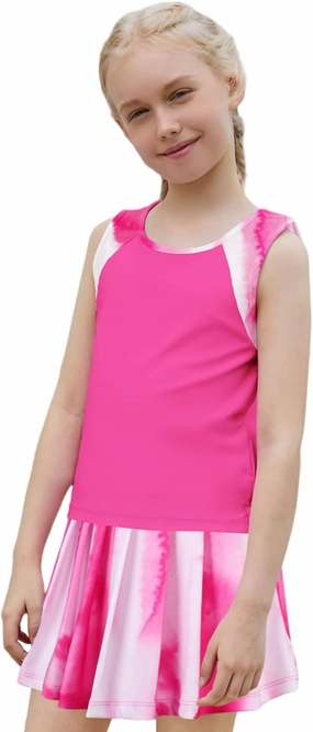 MODAFANS Girls Tennis Golf Pickball Dress Athletic Outfits Kids Tank Top and Skorts Sets