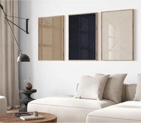 Modern Abstract Pictures Wall Art Boho Neutral Canvas Wall Art Minimalist Wall Decor Black Brown Artwork Abstract Modern Painting Prints for Living Room Bedroom 12x16 Inch Unframed Set of 3 (NO FRAME)