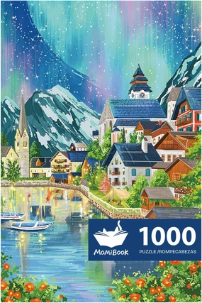 MOMIBOOK Puzzles for Adults 1000 Piece Jigsaw Puzzles of Aurora Night, Painting Image Difficult Challenging Hard Impossible Puzzle, Funny Toys & Games Christmas Birthday Gifts
