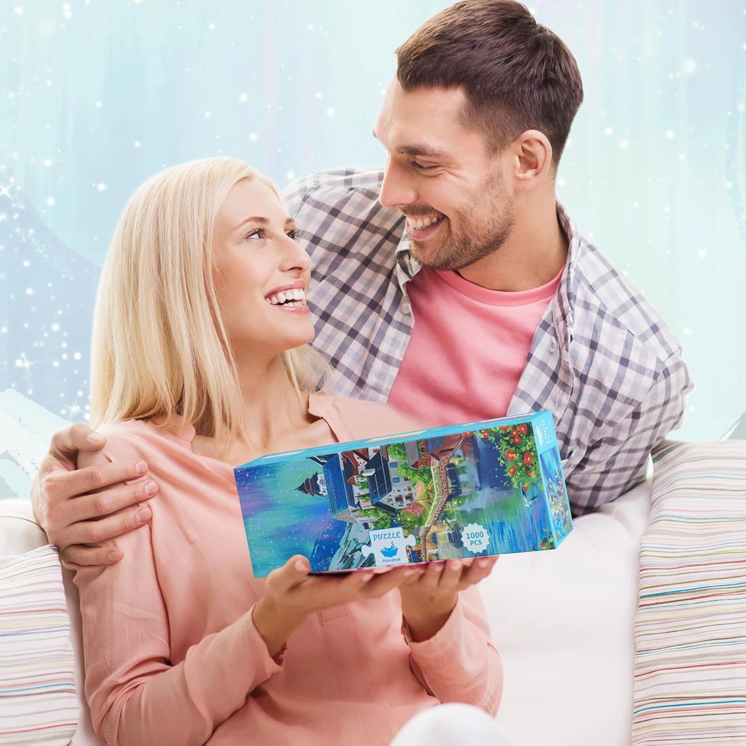 MOMIBOOK Puzzles for Adults 1000 Piece Jigsaw Puzzles of Aurora Night, Painting Image Difficult Challenging Hard Impossible Puzzle, Funny Toys & Games Christmas Birthday Gifts