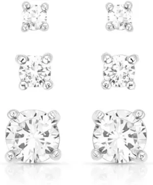 Montana Silversmiths Western Lifestyle Inspired Post/Stud Earrings (Shine Bright Triple Crystal)