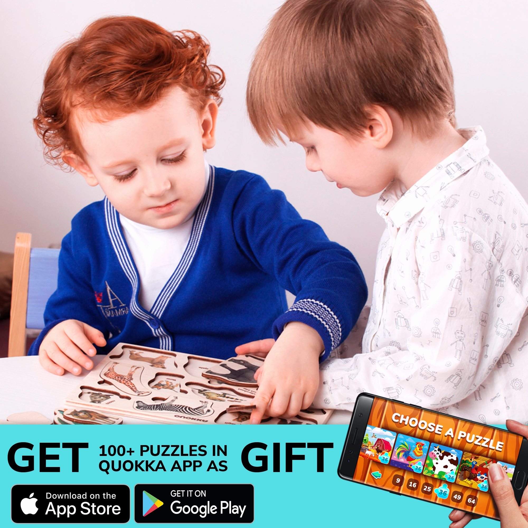 Montessori Puzzles Set | Farm Ocean Wild Animals
