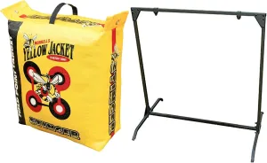 Morrell Yellow Jacket 19lb Portable Adult Field Archery Bag Target with HME Products Bowhunting Archery Range Practice Shooting 30in Bag Target Stand