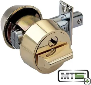 Mul-t-lock MTL800 MT5  Hercular Double Cylinder Captive Key Deadbolt - Bright Brass