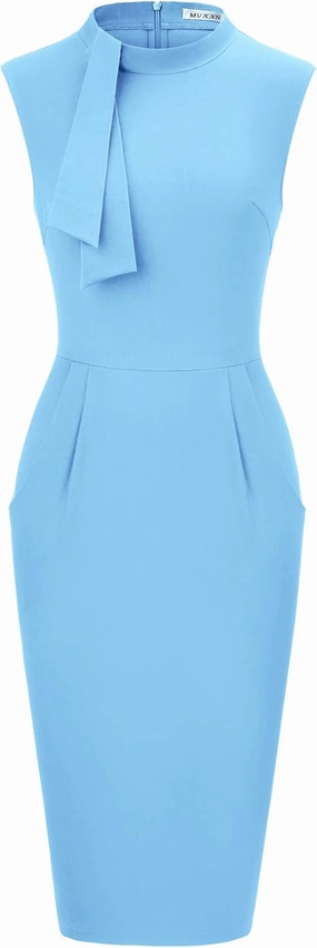 MUXXN Women's Audrey Hepburn Style Cute Little Black Dresses High Waist Bodycon Homecoming Dress