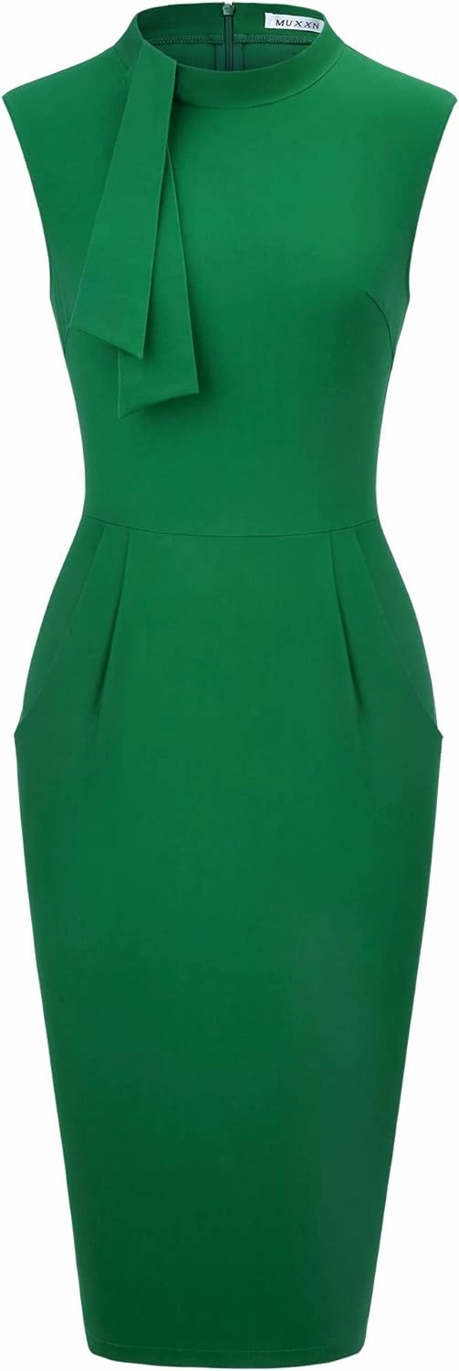 MUXXN Women's Audrey Hepburn Style Cute Little Black Dresses High Waist Bodycon Homecoming Dress