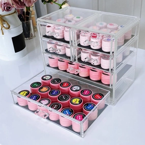 Nail Organizers Clear Acrylic Nail Jewellery Accessories Storage Case Holder Shelves Display Mesa Para Manicura Profesional Nail Table (6 Drawers)