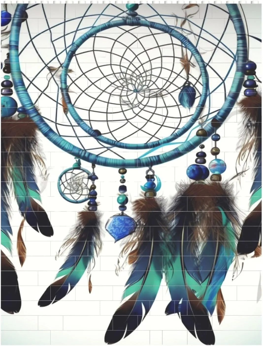 Native American Dream Catcher Building Block Puzzle Personalized Building Bricks for Adults Square Shaped Block Puzzle Building Brick Block Puzzles Valentine's Day Gifts for Home Decor Brick Puzzle