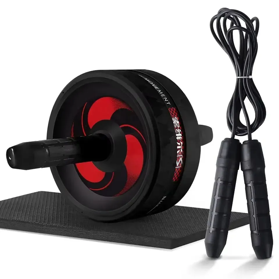 New AB Roller&Jump Rope No Noise Abdominal Wheel AB Roller with Mat for Arm Waist Leg Exercise Gym Fitness Equipment