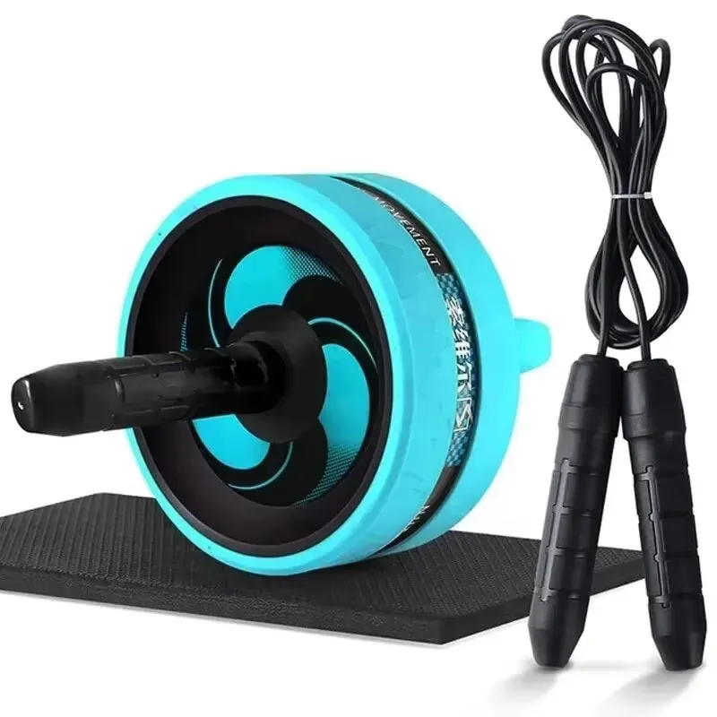 New AB Roller&Jump Rope No Noise Abdominal Wheel AB Roller with Mat for Arm Waist Leg Exercise Gym Fitness Equipment
