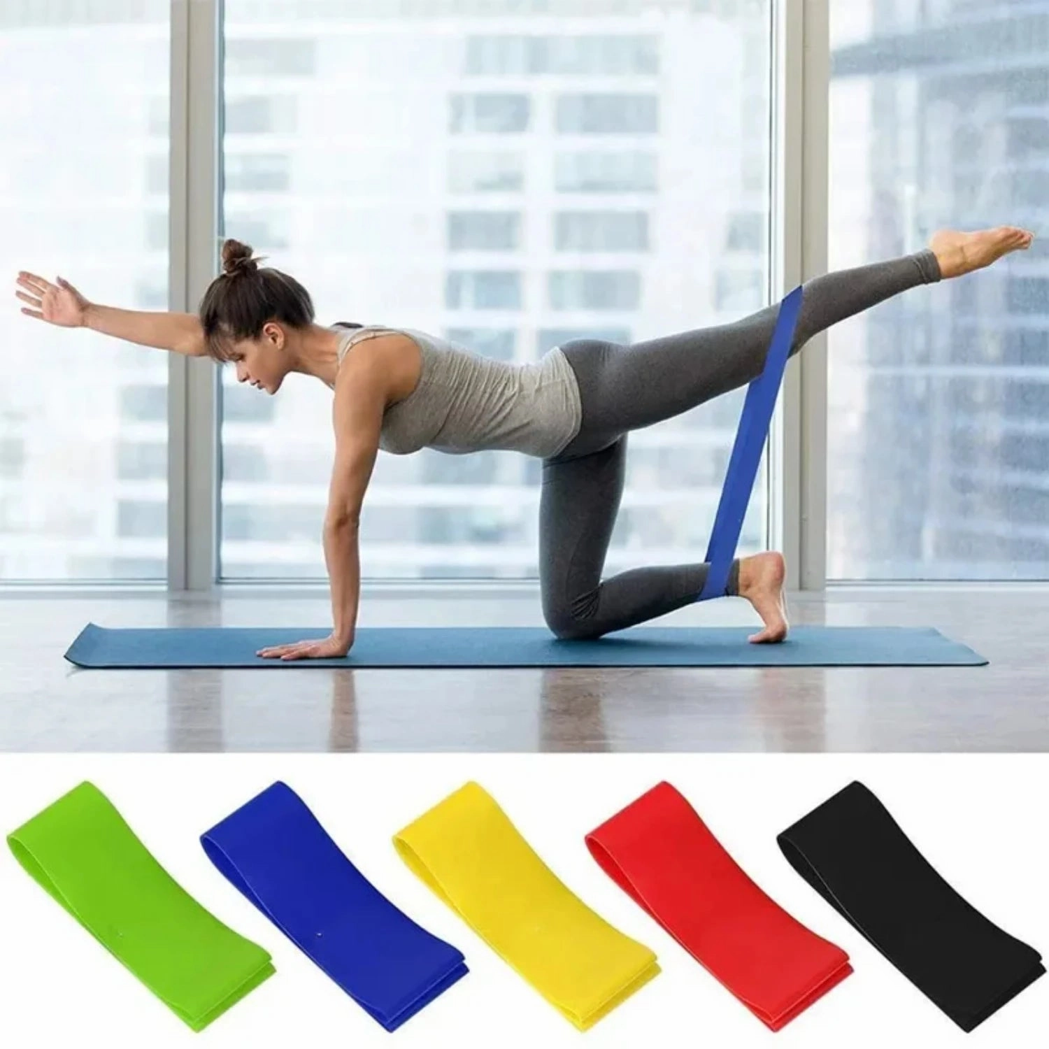 New 1Pcs Resistance Bands Fitness Rubber Band Elastic Set Circle Expander Bands Gym Fitness Booty Band Workout