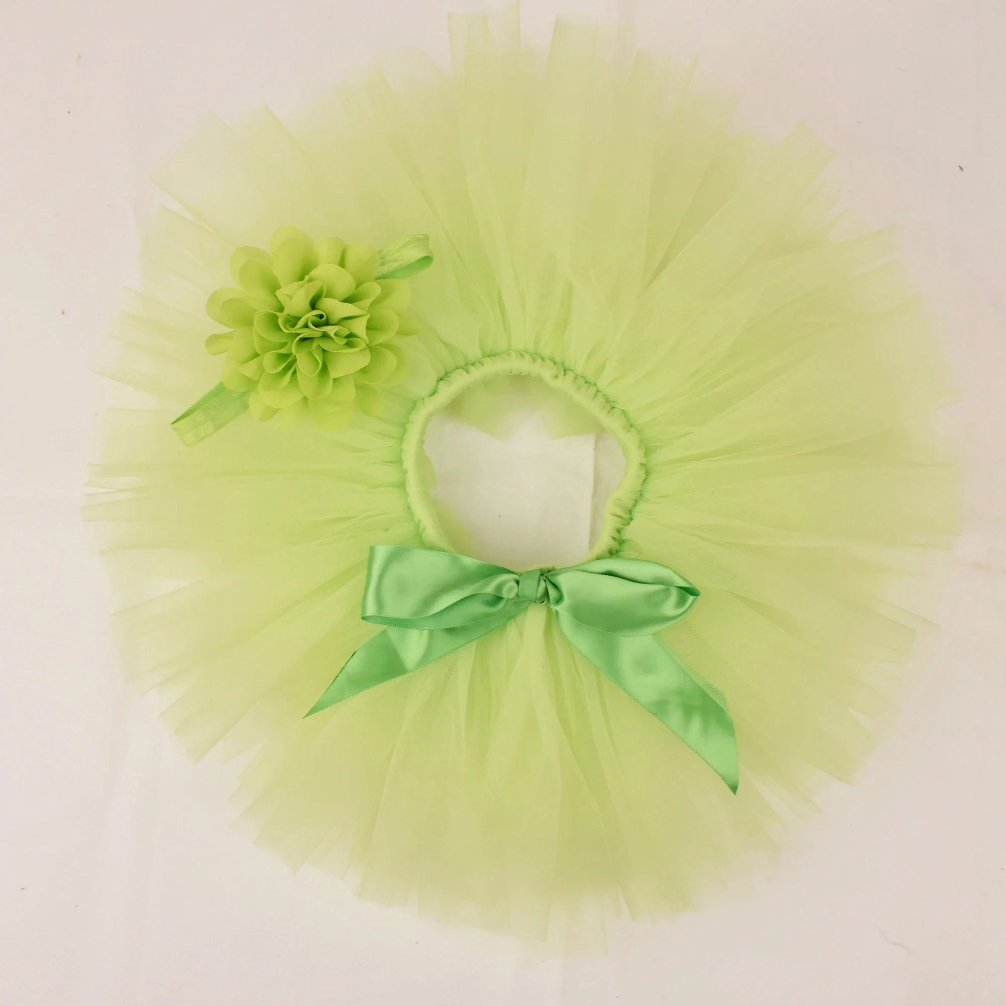 Newborn Baby Girls Tutu Skirt & Headband Set Newborn Photography Props Infant Fluffy Baby Tulle Skirt Set