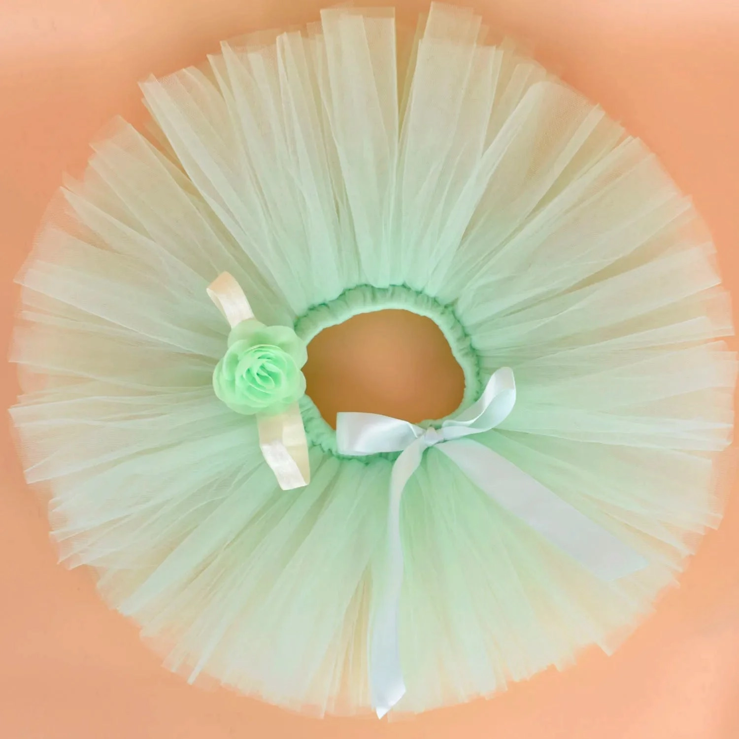 Newborn Baby Girls Tutu Skirt & Headband Set Newborn Photography Props Infant Fluffy Baby Tulle Skirt Set