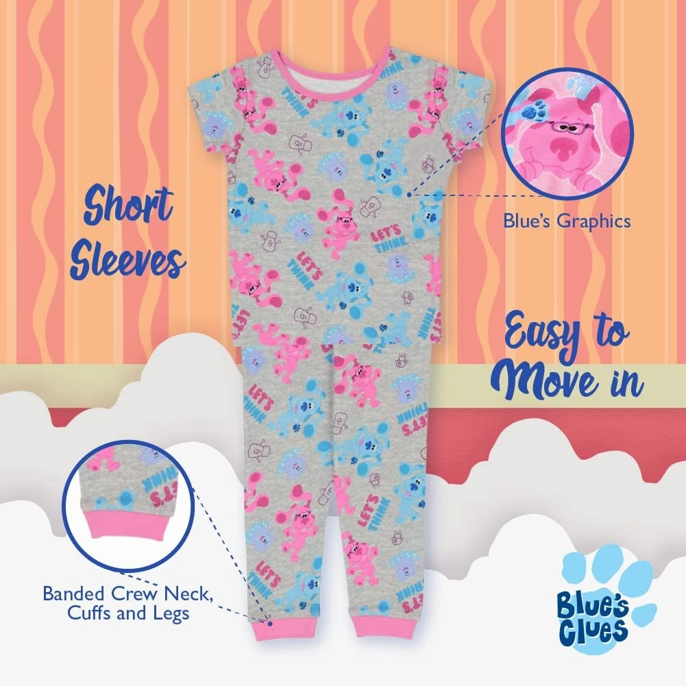 Nickelodeon Paw Patrol | Baby Shark | Blue's Clues & You 4-Piece Snug-fit Cotton Pajama Set, Soft & Cute for Kids