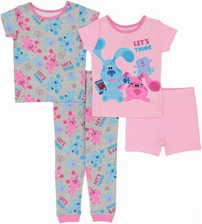 Nickelodeon Paw Patrol | Baby Shark | Blue's Clues & You 4-Piece Snug-fit Cotton Pajama Set, Soft & Cute for Kids