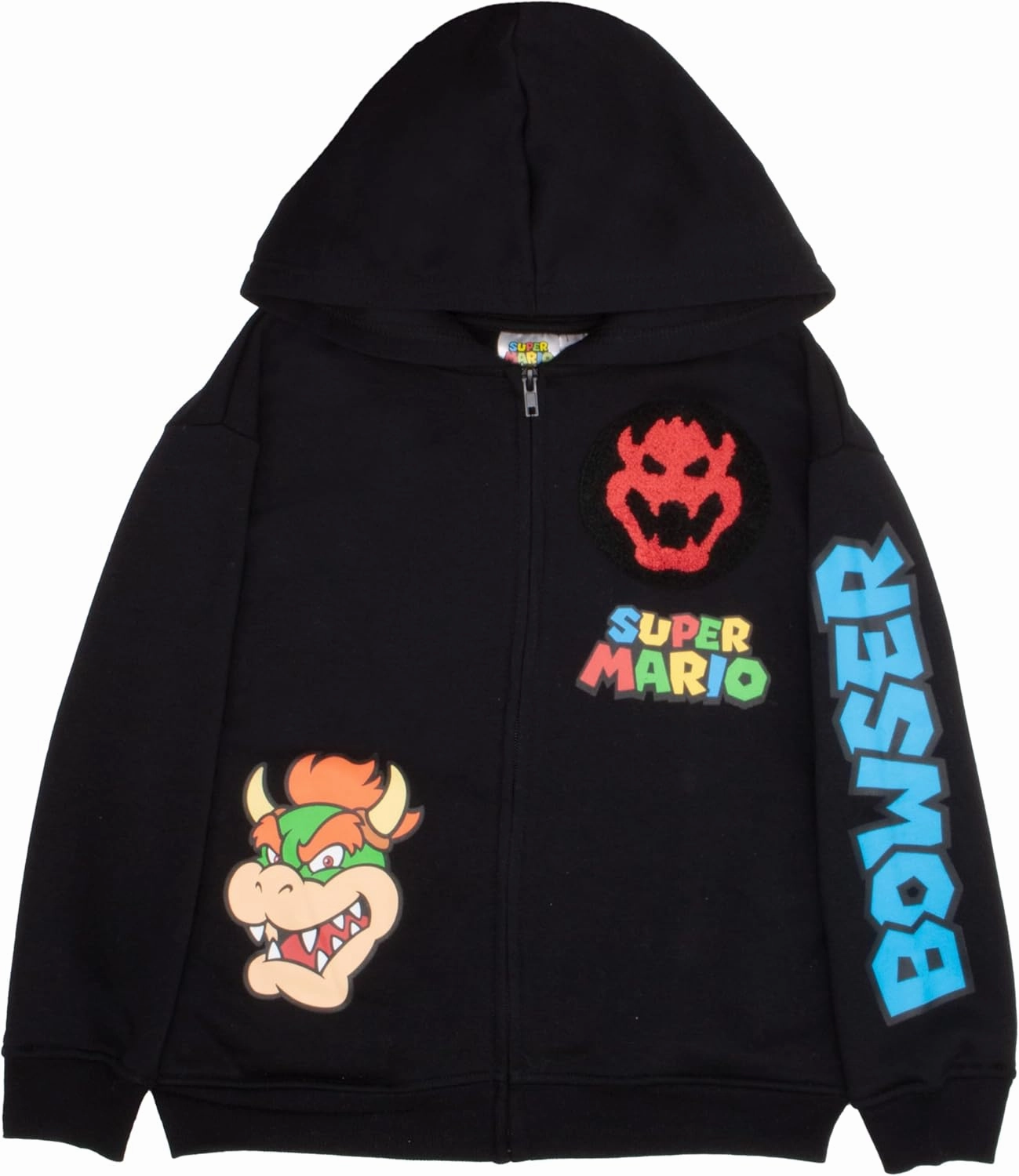 Nintendo Super Mario, Bowser, Mario Kart Boys Zip-Up Hoodie and Shorts 2-Piece Set - Graphic Sweatshirt and Shorts for Kids