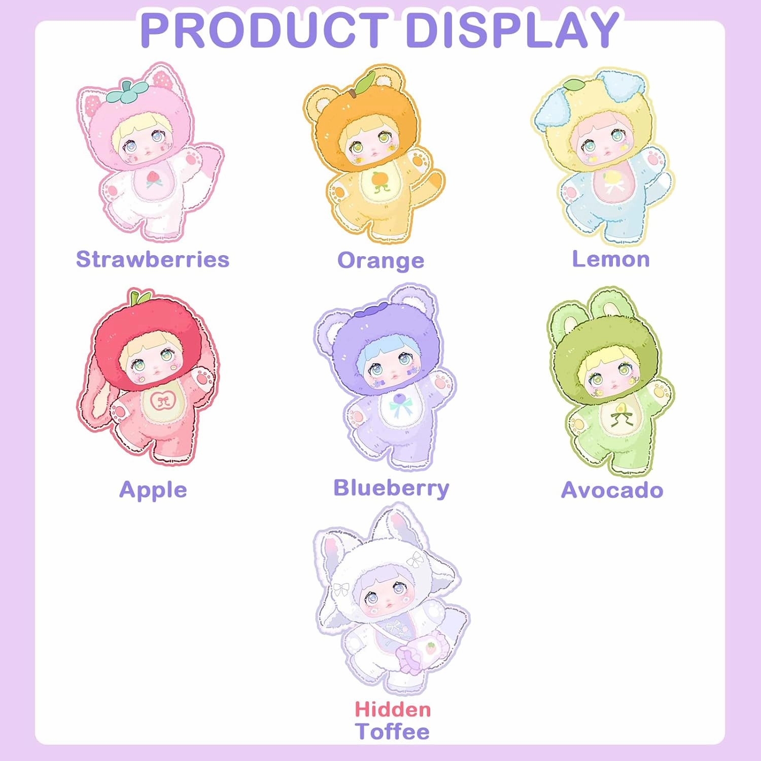 Nommi Interesting Fruits Series Plush Blind Box 1PC (1 of 7 Possible Styles) Cute Figures Collectible Toys Birthday Gifts