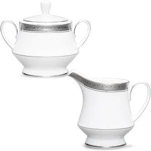 Noritake Crestwood Platinum Sugar & Creamer Set