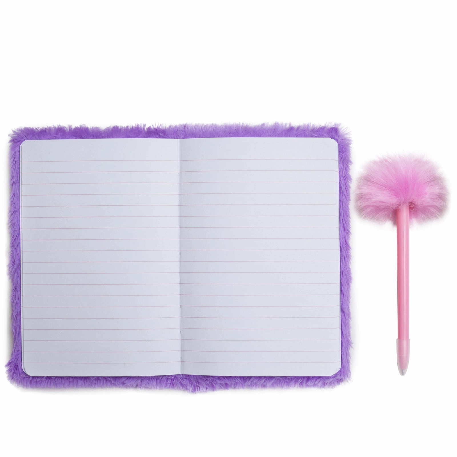 Note Pad And Fluffy Pen Set - Purple Unicorn