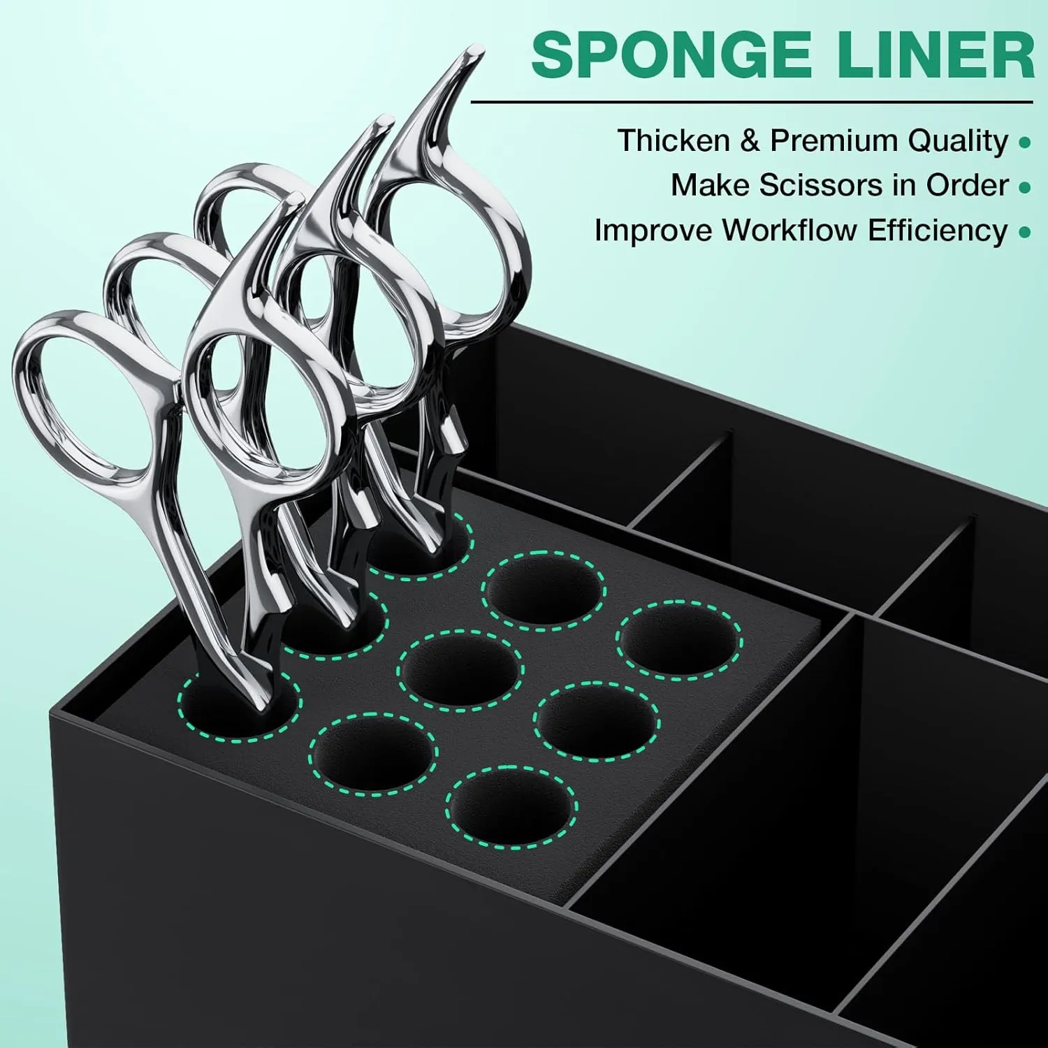 Noverlife Hair Salon Scissor Holder Box, Shear Holder for Stylist, Professional Hairdressing Scissors Rack Barber Organizer Box for Storage Combs Clips Brushes Holder, Barber Supplies Shear Case