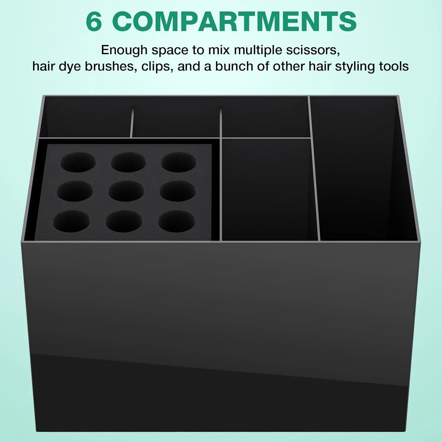 Noverlife Hair Salon Scissor Holder Box, Shear Holder for Stylist, Professional Hairdressing Scissors Rack Barber Organizer Box for Storage Combs Clips Brushes Holder, Barber Supplies Shear Case