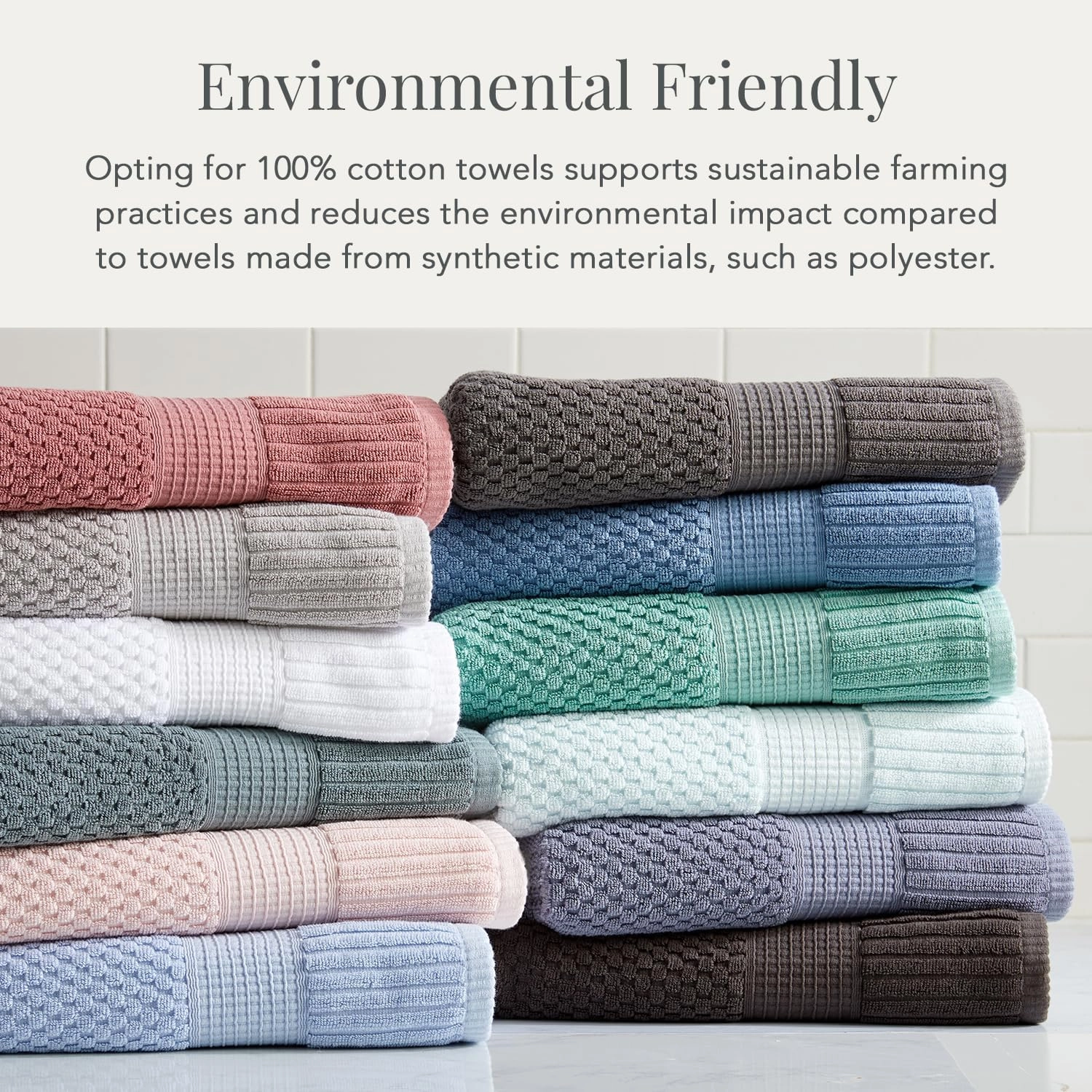 NY Loft 100% Cotton Bath Towel Set | 6 Piece Set - White Towels | Absorbent & Quick-Dry Bath Towels | Textured & Durable Cotton | Trinity Collection - Bright White
