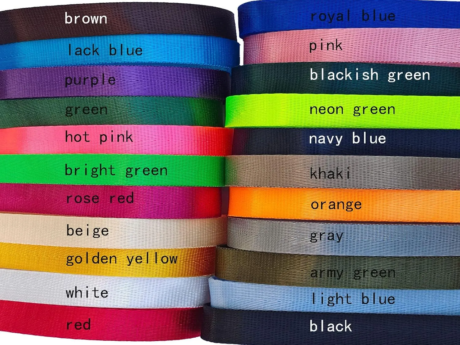 Nylon Webbing 1 Inch 1.5 Inch Durable Flat Nylon Strap Belt Mixed Color for Backpack,Cargo Strap,Pet Leash or Collar,Gardening,Craft