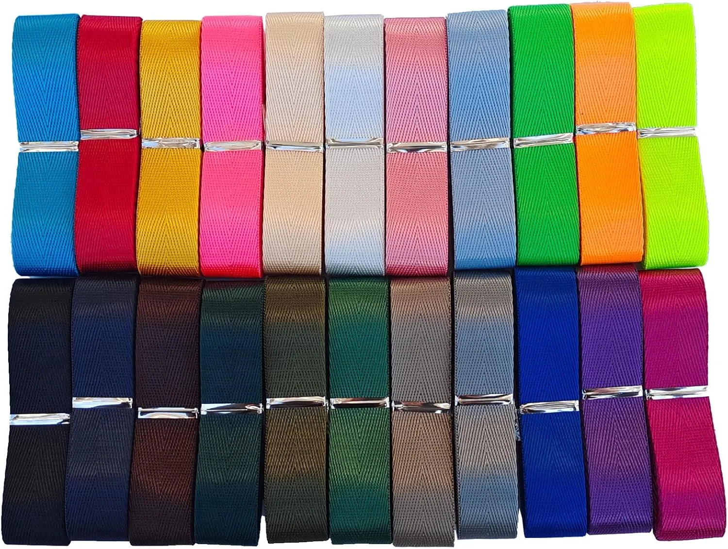 Nylon Webbing 1 Inch 1.5 Inch Durable Flat Nylon Strap Belt Mixed Color for Backpack,Cargo Strap,Pet Leash or Collar,Gardening,Craft