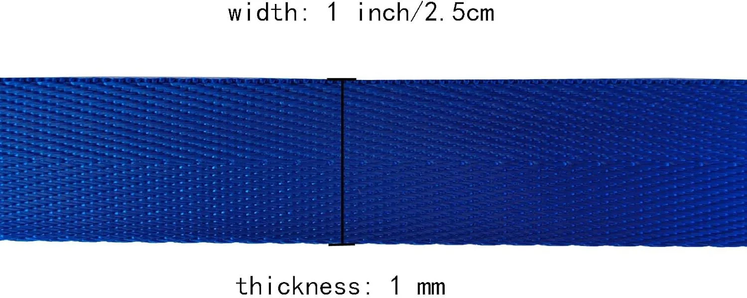 Nylon Webbing 1 Inch 1.5 Inch Durable Flat Nylon Strap Belt Mixed Color for Backpack,Cargo Strap,Pet Leash or Collar,Gardening,Craft