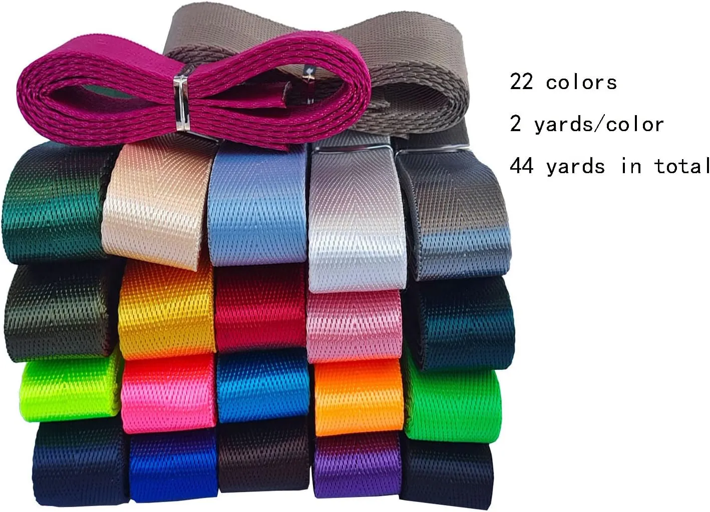 Nylon Webbing 1 Inch 1.5 Inch Durable Flat Nylon Strap Belt Mixed Color for Backpack,Cargo Strap,Pet Leash or Collar,Gardening,Craft