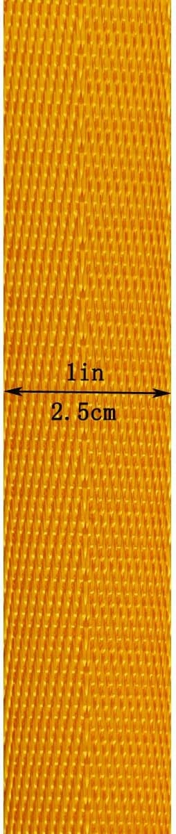 Nylon Webbing 1 Inch 20 Yards Heavyweight Flat Nylon Strap for Backpack,Handle,Luggage,Sling,Pet Leash or Collar,Crafts and DIY (7252017 Golden Yellow, 1 Inch-20 Yards)