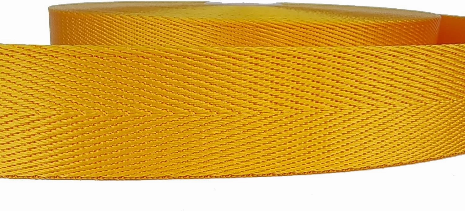 Nylon Webbing 1 Inch 20 Yards Heavyweight Flat Nylon Strap for Backpack,Handle,Luggage,Sling,Pet Leash or Collar,Crafts and DIY (7252017 Golden Yellow, 1 Inch-20 Yards)