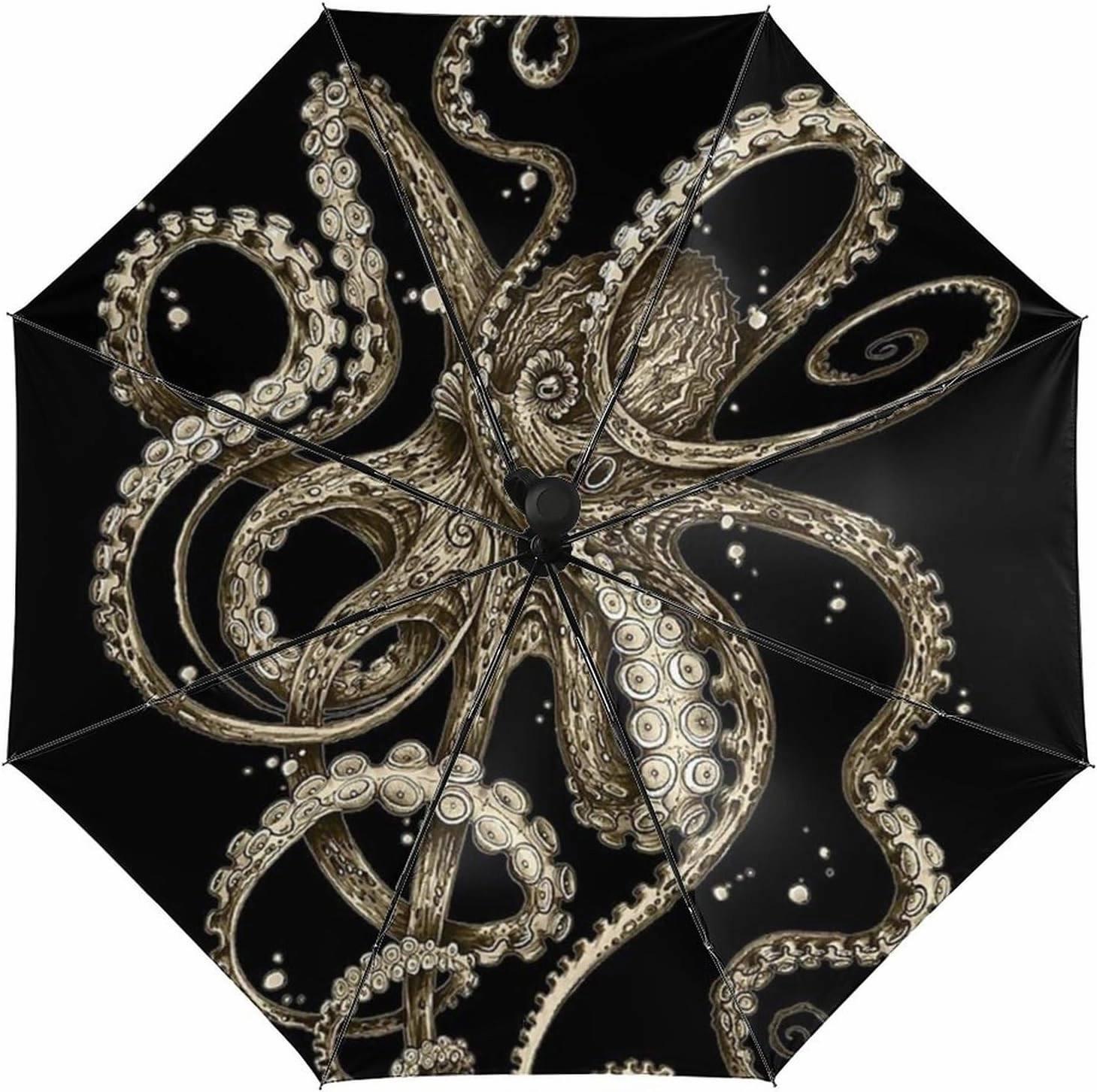 Octopus Sepia Portable Automatic Umbrella Windproof Auto Open Close Compact Waterproof Lightweight Umbrellas