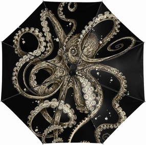 Octopus Sepia Portable Automatic Umbrella Windproof Auto Open Close Compact Waterproof Lightweight Umbrellas