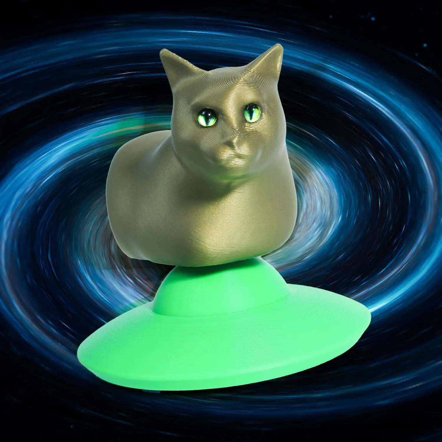 Oiiai Spinning Cat - Cat Fidget - 360 Degrees Rotating - Stress Relief 3D Printed Animal for Relaxation and Fun - Unique Gift for Meme Fans and Pet Enthusiasts -UFO Cat