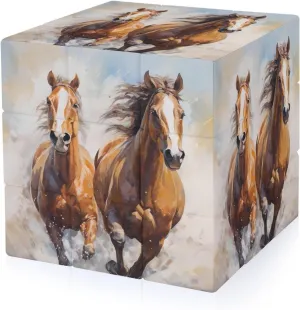 Oil Painting Horse Adults 3x3x3 Color-Matching Smooth Fully Printed Cube Gift